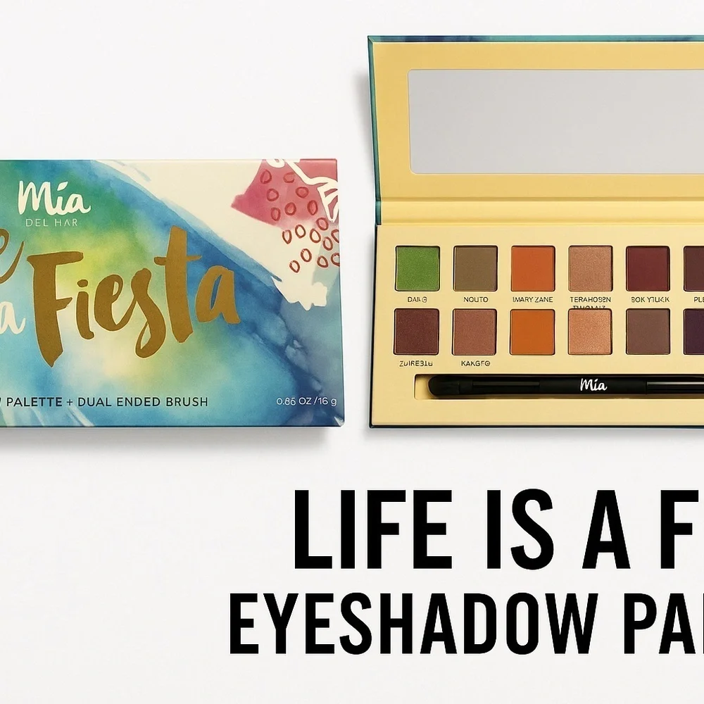 Mia Del Mar “Life is a Fiesta” Eyeshadow Palette + Dual-Ended Brush 🎉